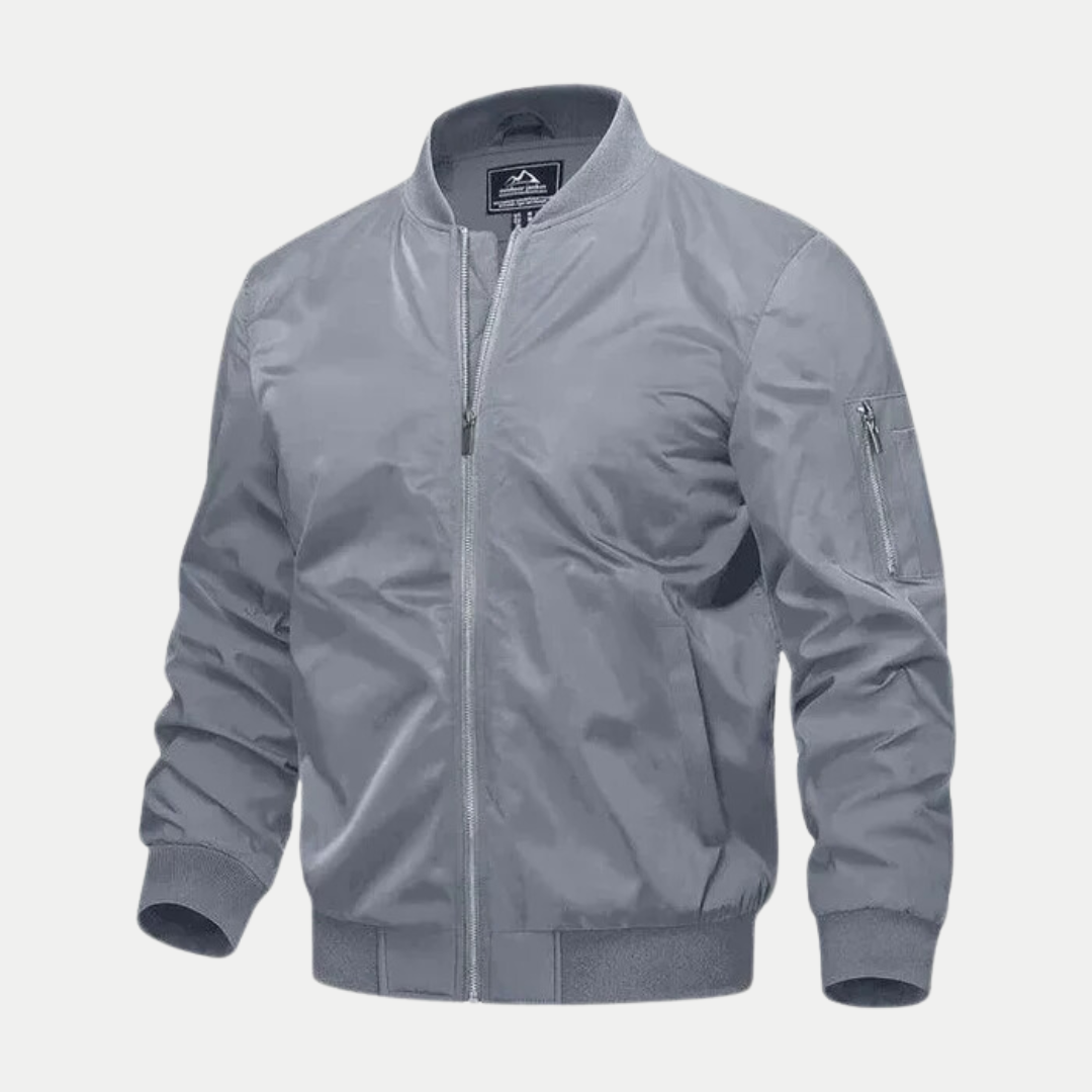 Veste d'hiver coupe-vent moderne pour hommes - Gris clair
