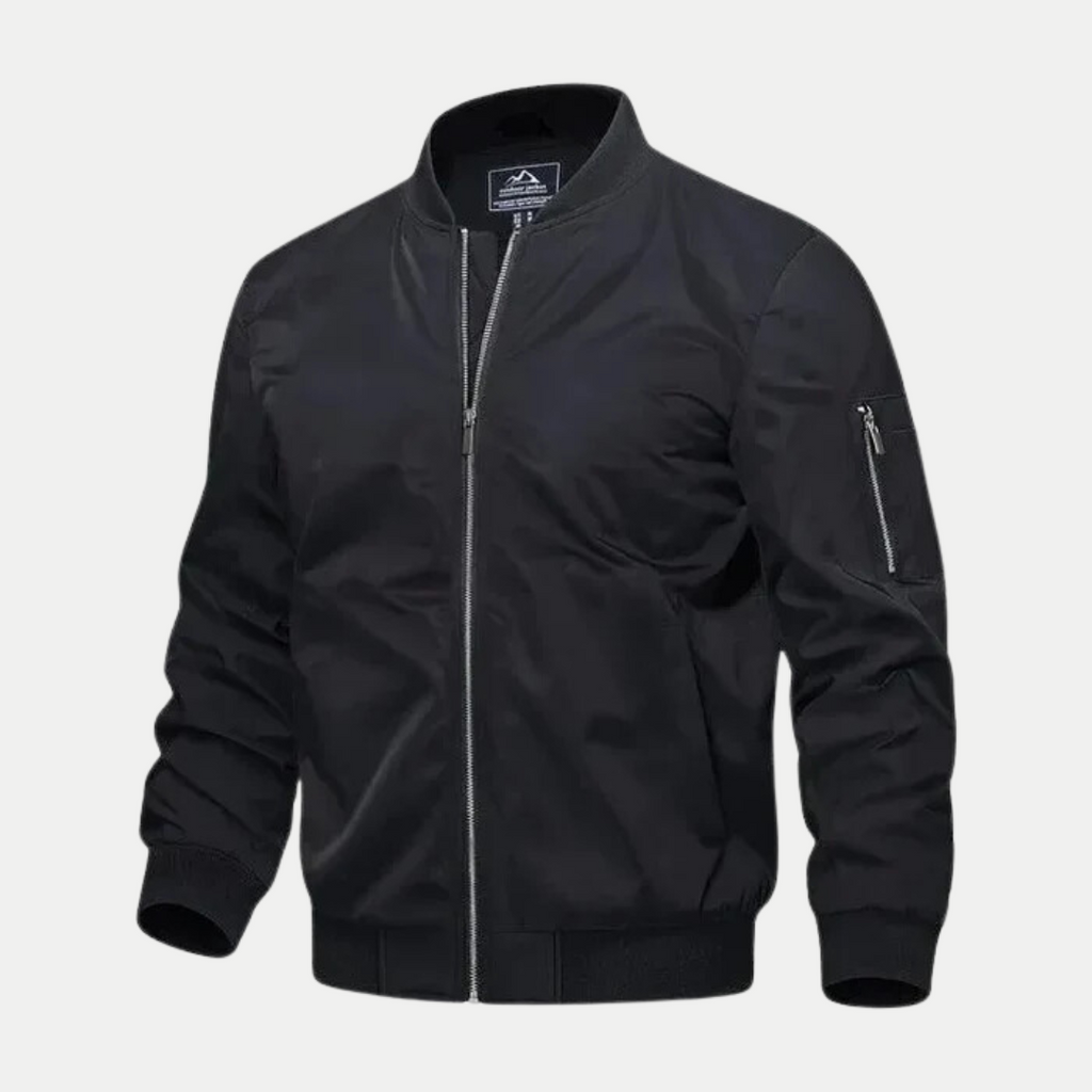 Veste d'hiver coupe-vent moderne pour hommes - Noir