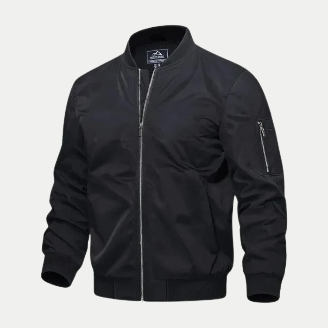 Veste d'hiver coupe-vent moderne pour hommes - Noir