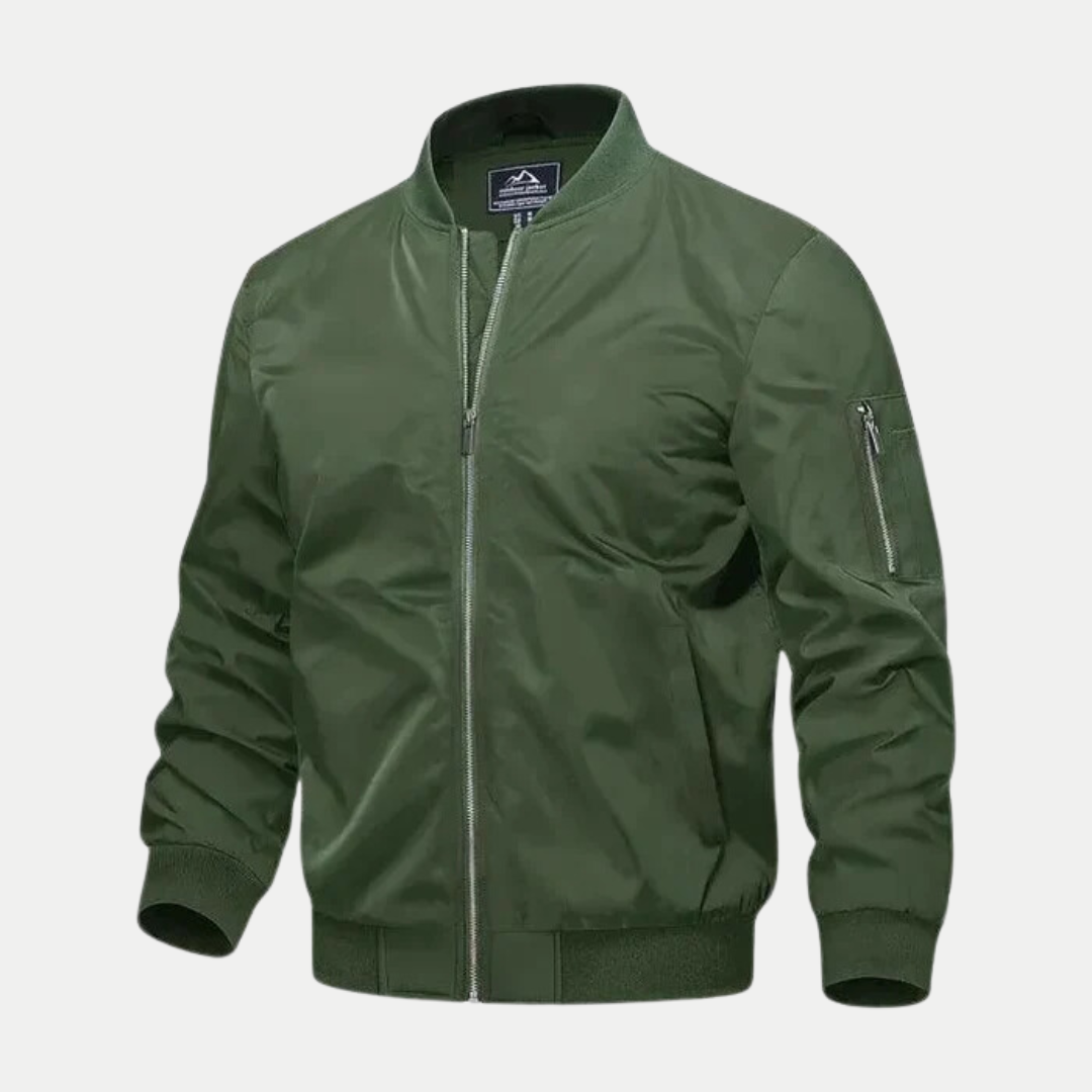 Veste d'hiver coupe-vent moderne pour hommes - Vert militaire