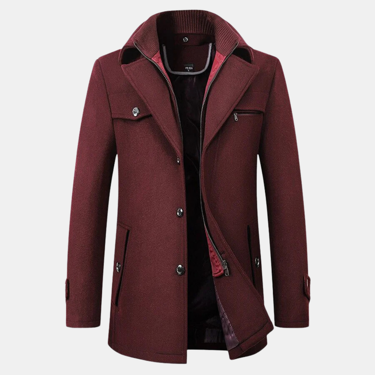 Veste d'hiver résistante et chaude pour hommes - Bourgogne