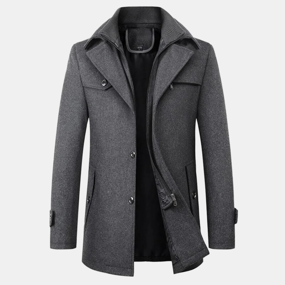 Veste d'hiver résistante et chaude pour hommes - Gris