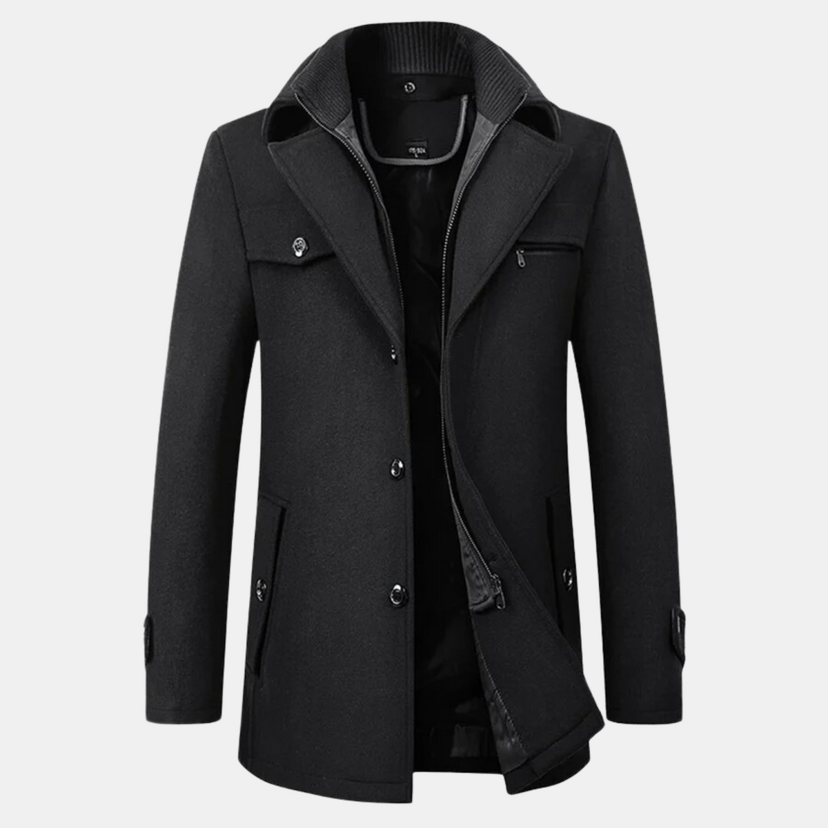 Veste d'hiver résistante et chaude pour hommes - Noir