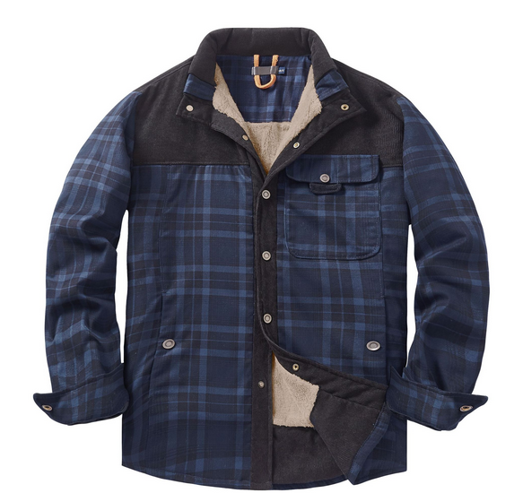 Veste de bûcheron pour homme – Chaude, résistante aux intempéries, style extérieur - Marinebleu