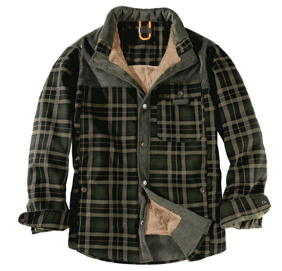 Veste de bûcheron pour homme – Chaude, résistante aux intempéries, style extérieur - Vert