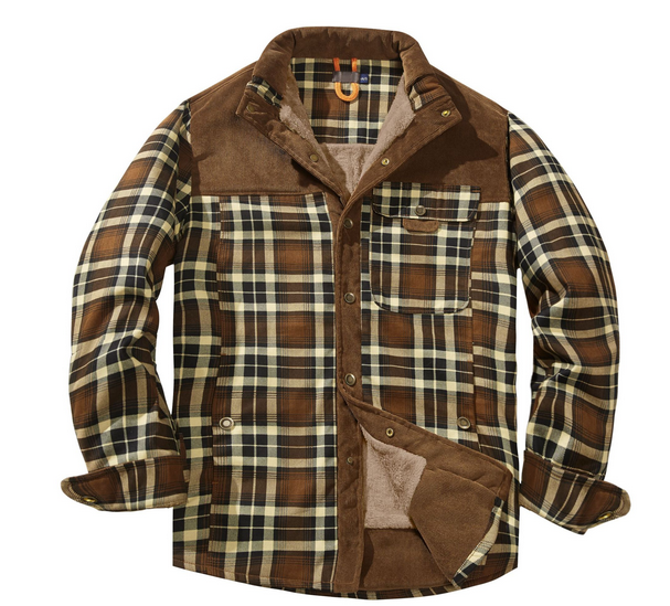 Veste de bûcheron pour homme – Chaude, résistante aux intempéries, style extérieur - Vert armée