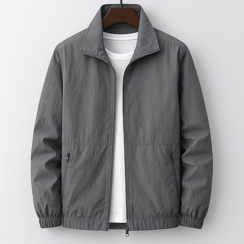 Veste d’Été Légère et Élégante pour Homme – Extérieur Respirant à Fermeture Éclair - Gris