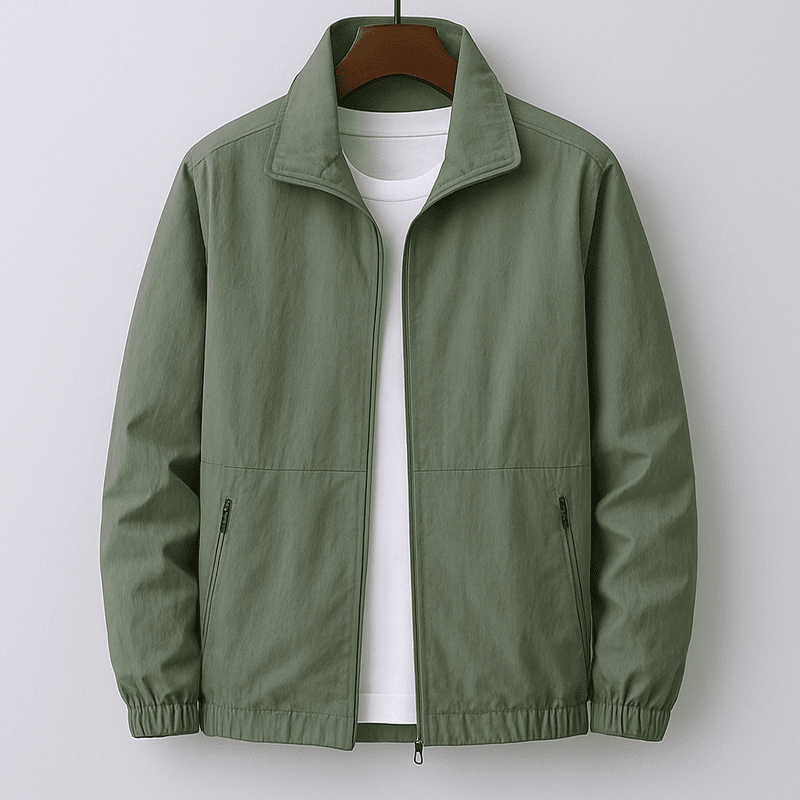 Veste d’Été Légère et Élégante pour Homme – Extérieur Respirant à Fermeture Éclair - Vert