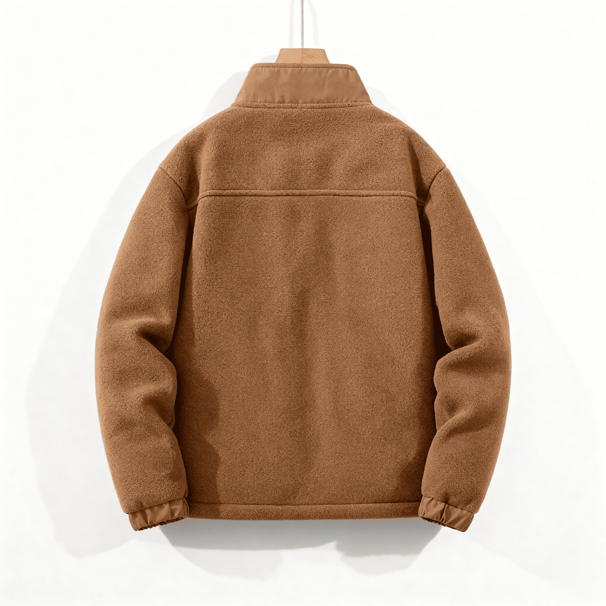 Veste doublée en polaire pour hommes – Veste épaisse à col montant avec fermeture éclair - image 3