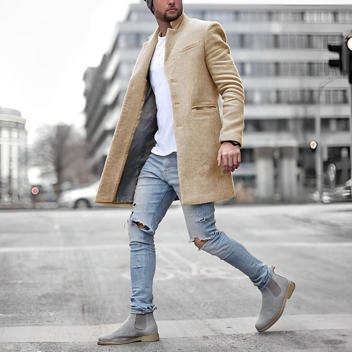 Veste Élégante et Polyvalente pour Homme pour Occasions Formelles - Beige