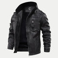 Veste en cuir noir classique de qualité supérieure pour hommes - image 1