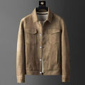 Veste en cuir suédé pour hommes | Élégante & durable | Design intemporel - Beige
