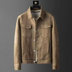Veste en cuir suédé pour hommes | Élégante & durable | Design intemporel - Beige