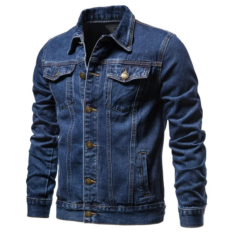 Veste en Denim Premium pour Homme – Vêtement Décontracté et Confortable - Bleu foncé