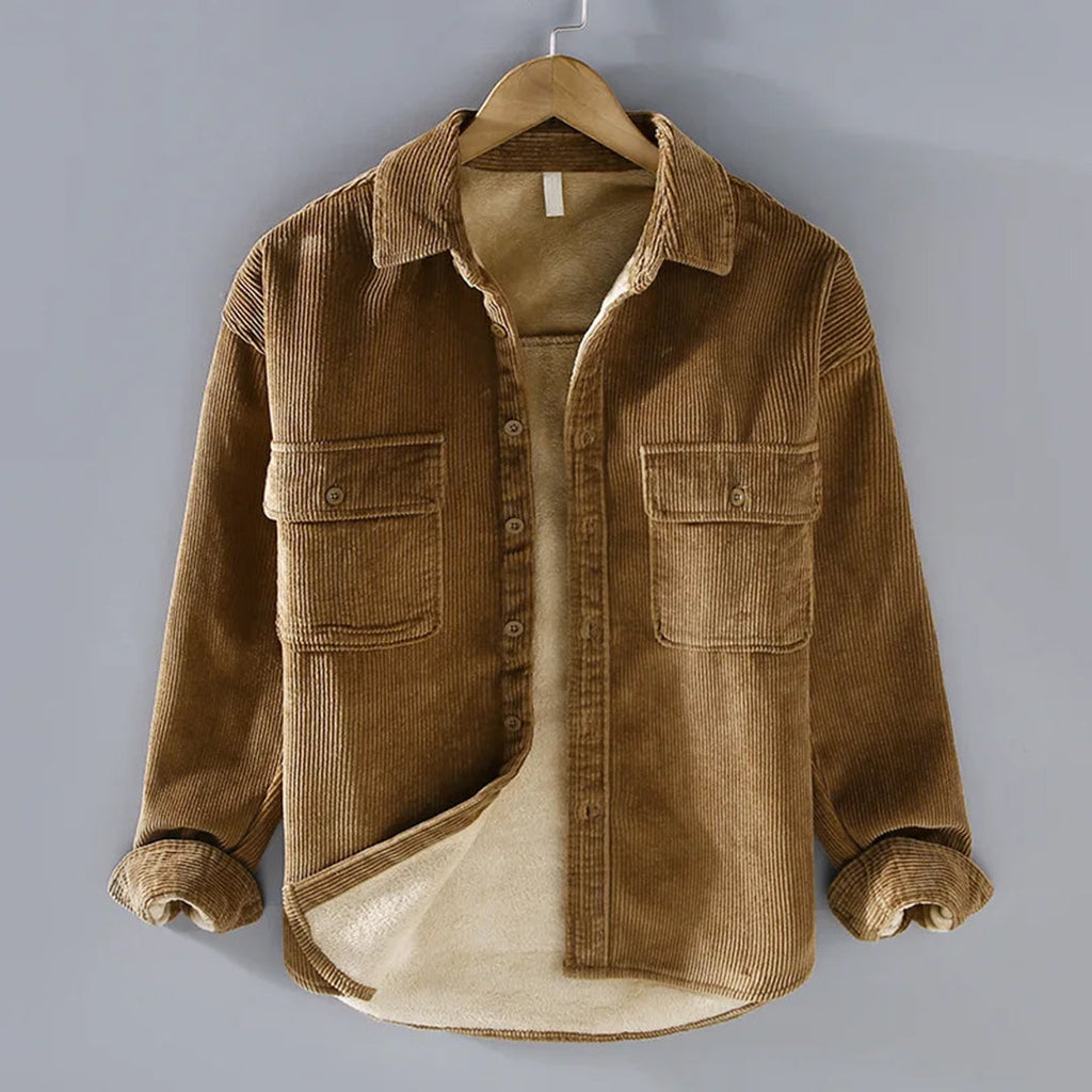 Veste en Polaire - Classique - Côtelée - Idéale pour l’Hiver - Kaki