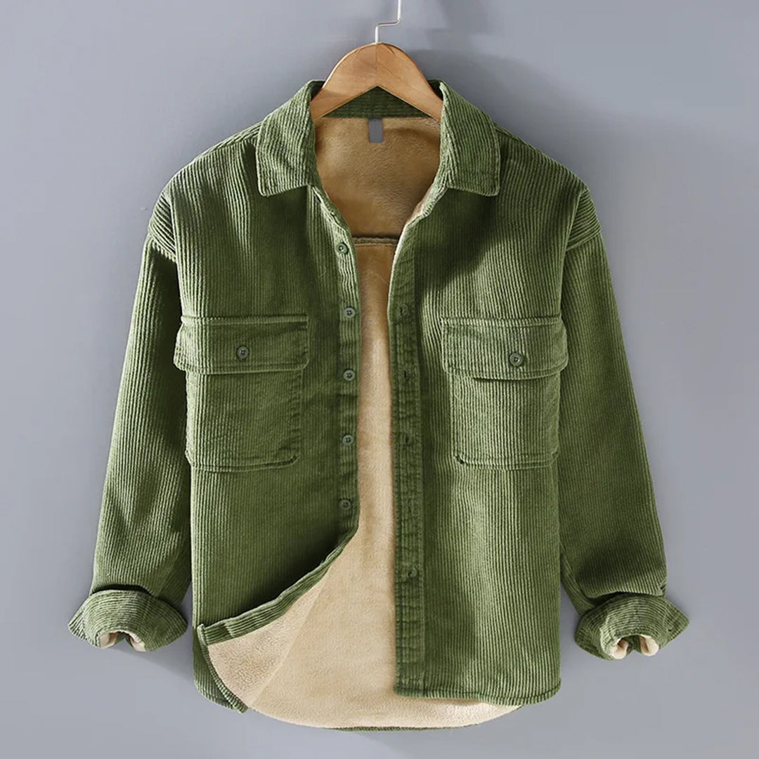 Veste en Polaire - Classique - Côtelée - Idéale pour l’Hiver - Vert