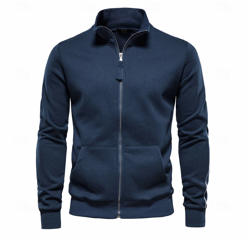 Veste Hiver Légère Homme avec Fermeture Éclair – Col Montant - Bleu