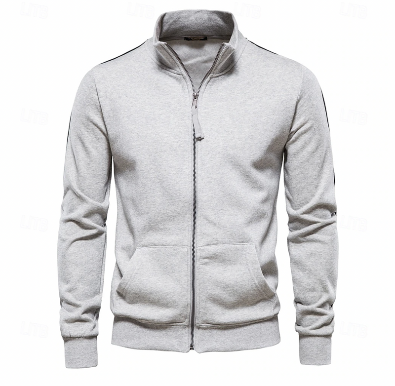 Veste Hiver Légère Homme avec Fermeture Éclair – Col Montant - Gris