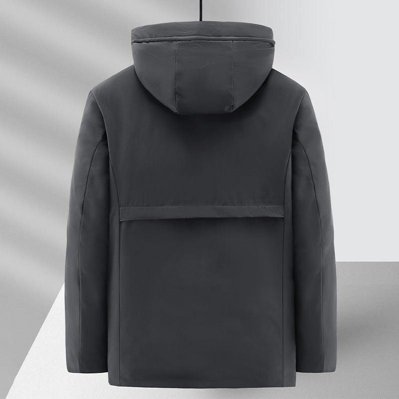 Veste Hivernale Premium à Capuche pour Homme – Manteau Zippé Ample Doublé Polaire - image 3
