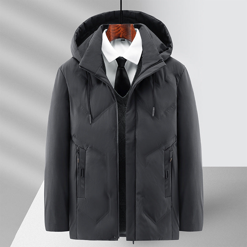 Veste Hivernale Premium à Capuche pour Homme – Manteau Zippé Ample Doublé Polaire - Gris