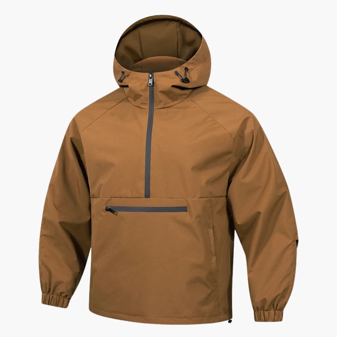 Veste Homme à Capuche Confortable – Extérieur Doux avec Poche Poitrine - Caramel