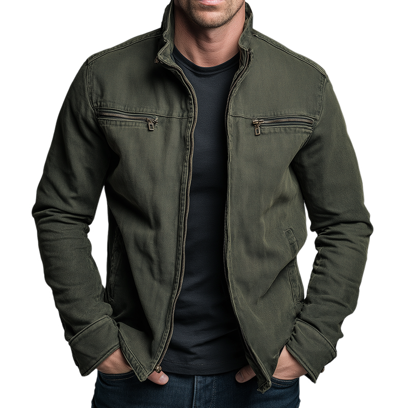 Veste homme en coton style vintage - Zippee et decontractee - image 1