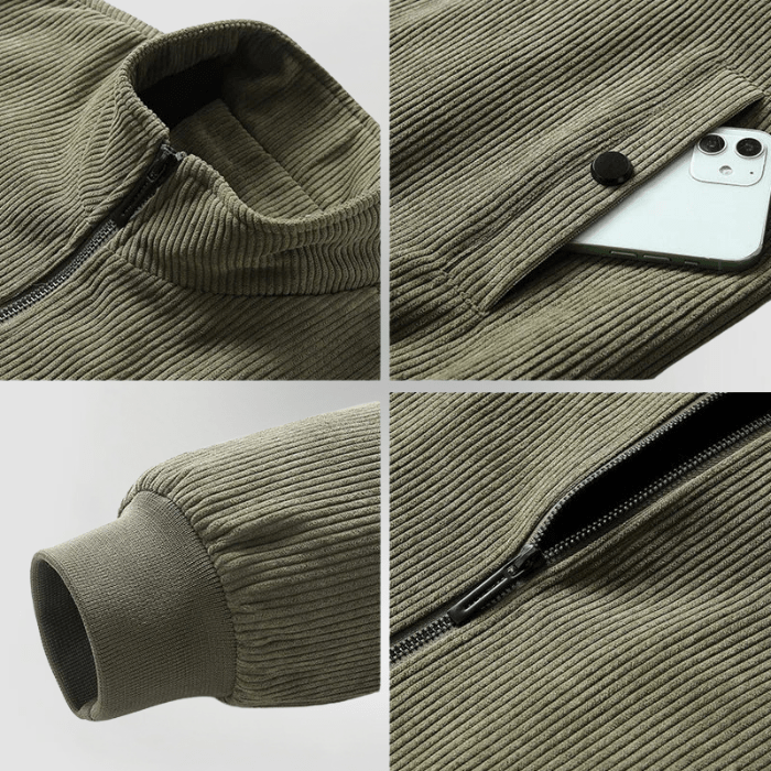 Veste Homme en Velours Côtelé Premium – Col Montant Doublé Polaire Hiver - image 5