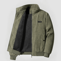 Veste Homme en Velours Côtelé Premium – Col Montant Doublé Polaire Hiver - Vert