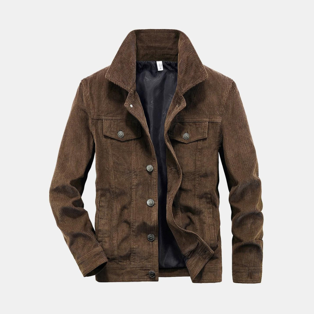 Veste Homme en Velours Côtelé – Style Élégant et Confort Fonctionnel - Café
