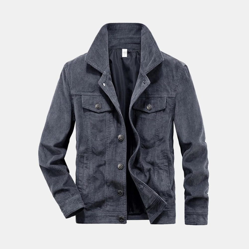 Veste Homme en Velours Côtelé – Style Élégant et Confort Fonctionnel - Gris