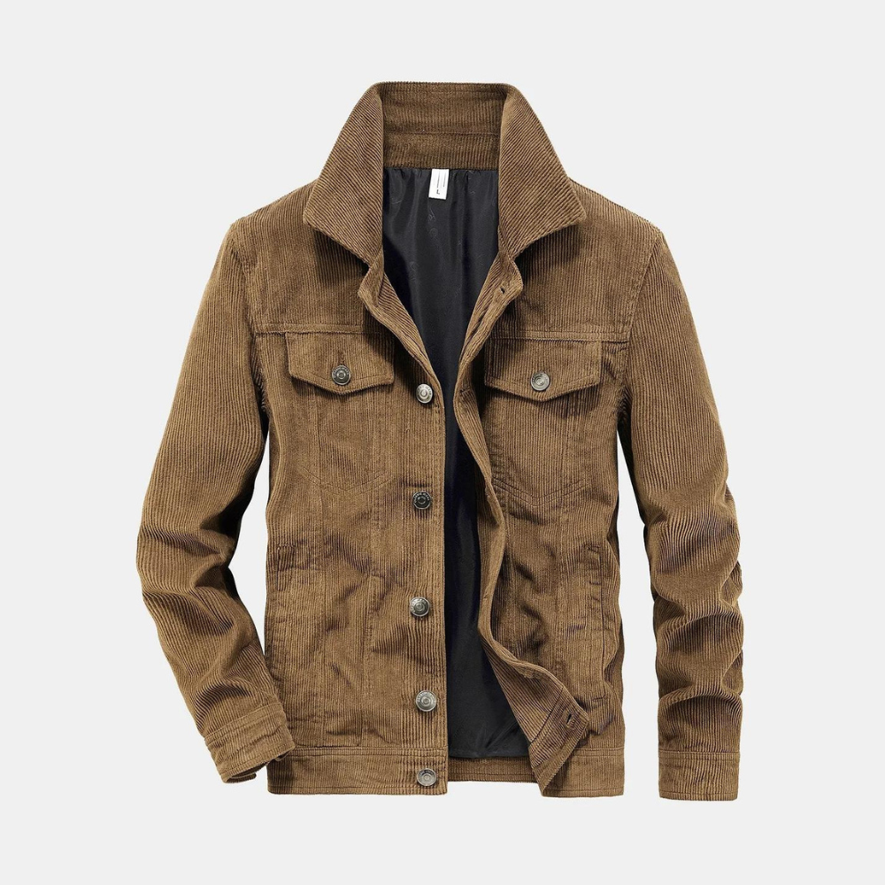 Veste Homme en Velours Côtelé – Style Élégant et Confort Fonctionnel - Khaki