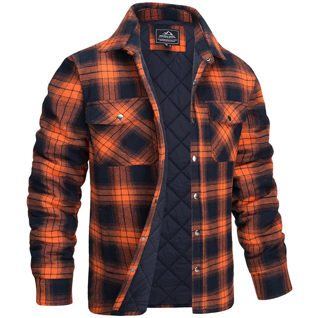 Veste Homme Luxueuse Ajustée à Carreaux – Confort et Style Élégant - Orange