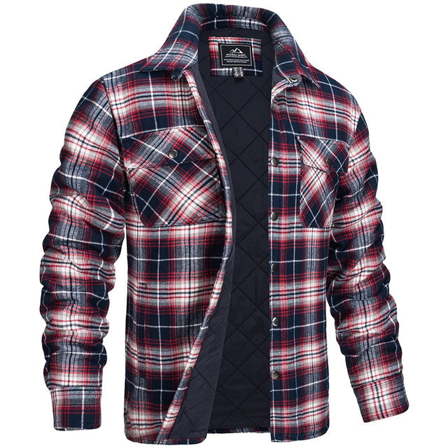 Veste Homme Luxueuse Ajustée à Carreaux – Confort et Style Élégant - Rouge