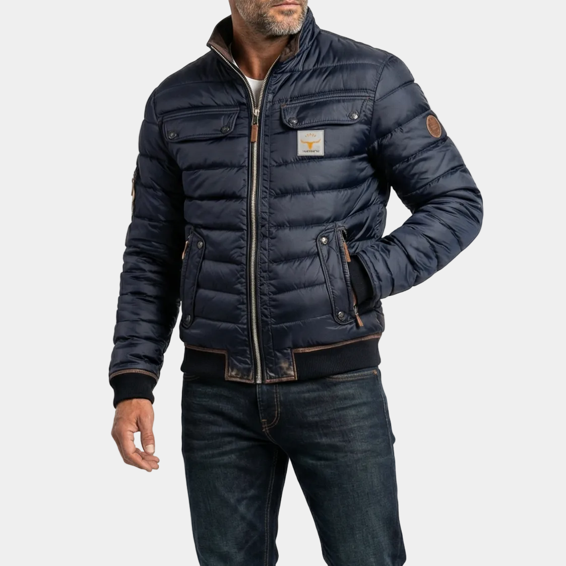 Veste homme matelassée zippée - image 2