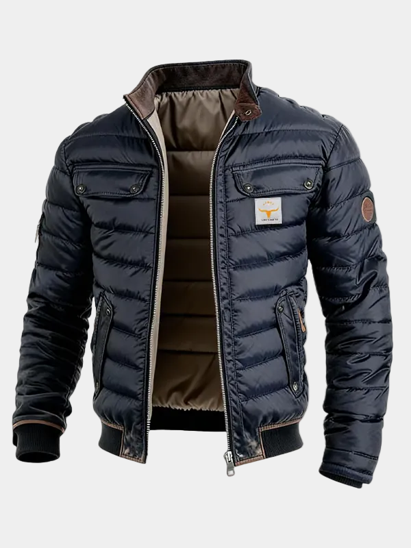 Veste homme matelassée zippée - Bleu marine