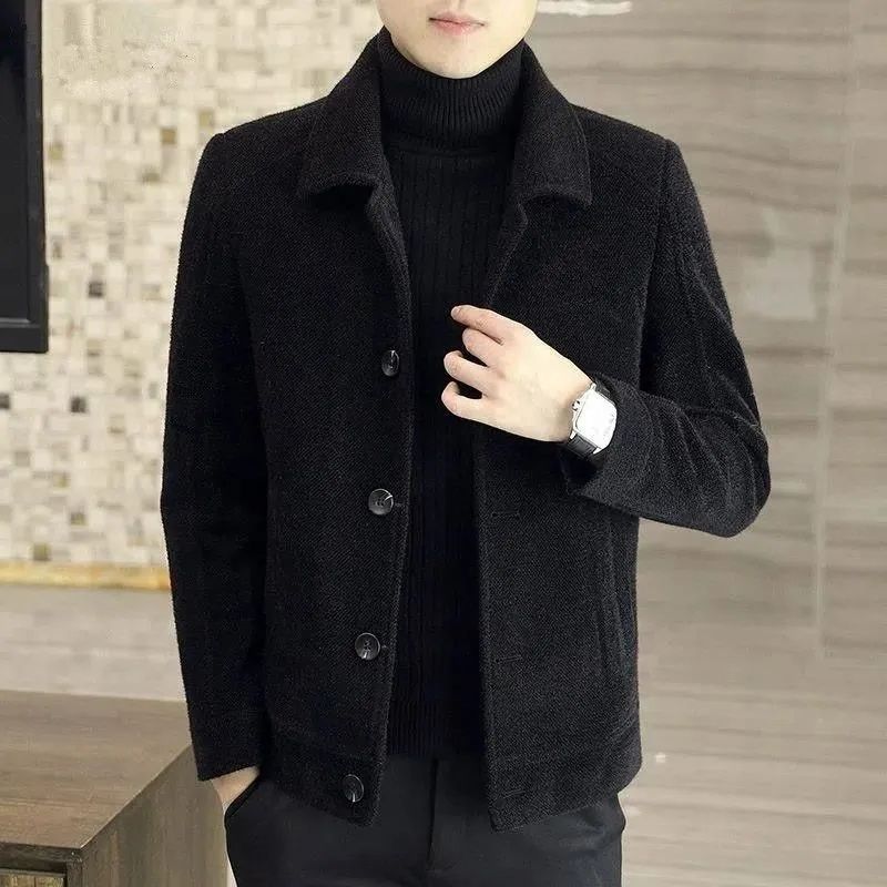Veste Isolée Confort Premium pour Homme – Coupe Large Boutonnée Hiver - Noir