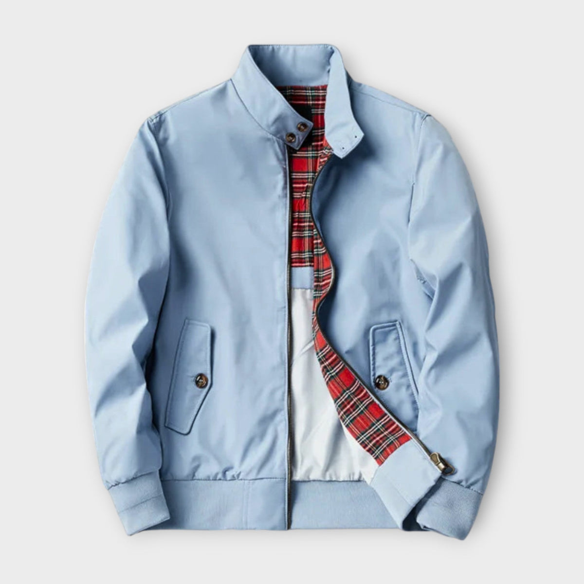 Veste Légère à Fermeture Éclair pour Homme – Col Montant de Transition Veste - Bleu clair