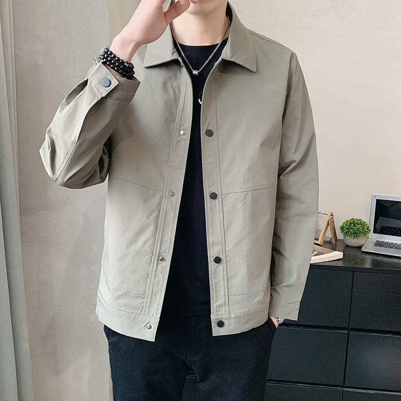 Veste légère décontractée pour homme – Veste boutonnée confortable - Gris