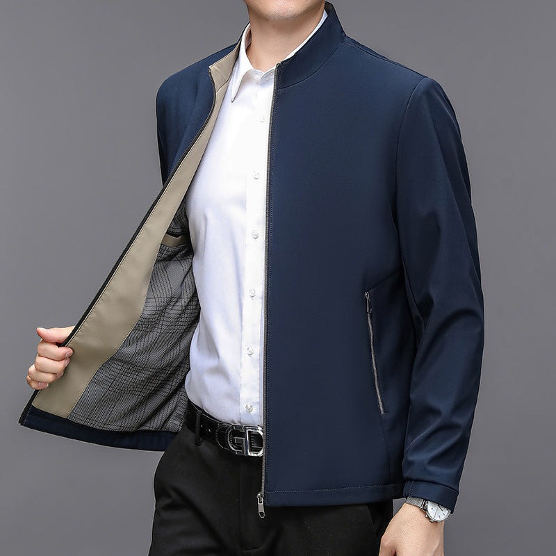 Veste légère homme à col montant et poches latérales – Bomber décontracté idéal pour le printemps et l'automne - image 1