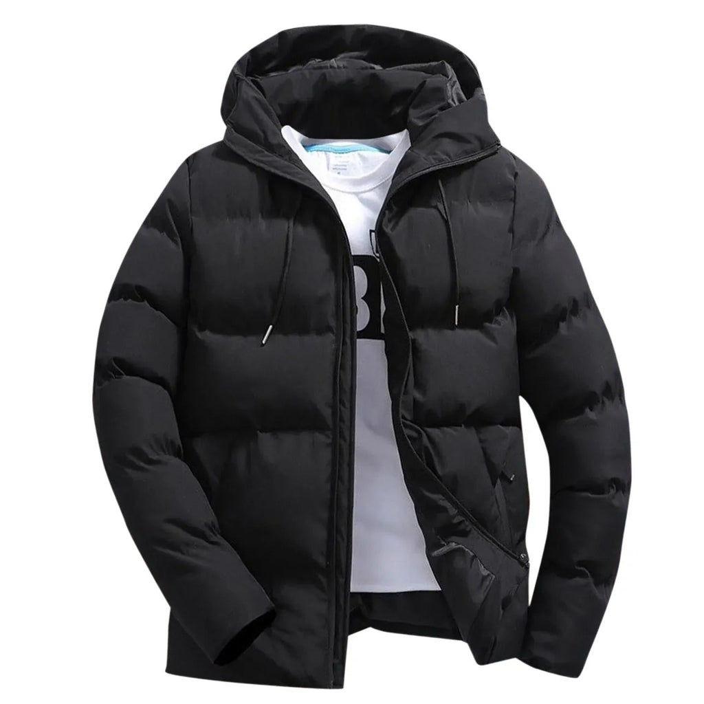 Veste Matelassée à Capuche pour Homme – Extérieur Hiver Durable et Chaud - Noir