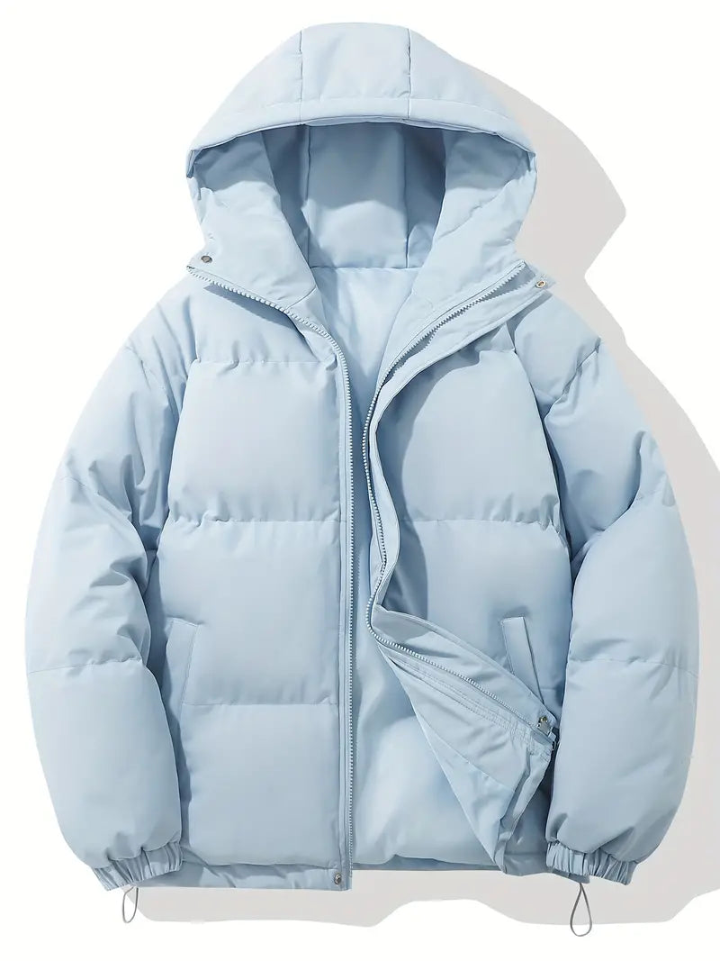 Veste Matelassée à Capuche pour Homme – Vêtements d'extérieur Durable Confortable - Bleu clair