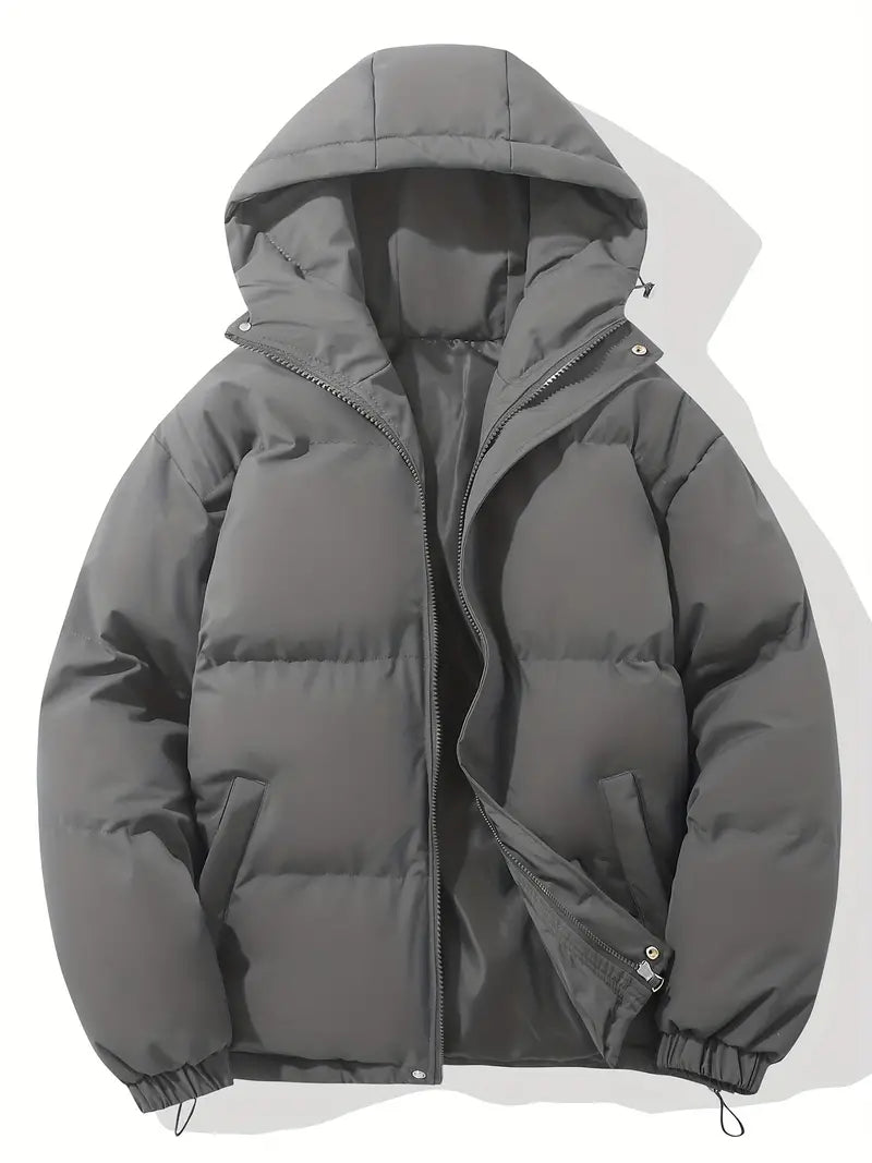 Veste Matelassée à Capuche pour Homme – Vêtements d'extérieur Durable Confortable - Gris foncé