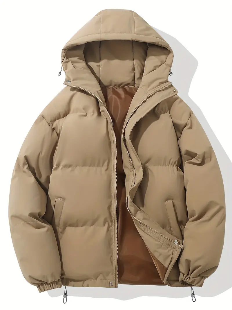 Veste Matelassée à Capuche pour Homme – Vêtements d'extérieur Durable Confortable - Kaki