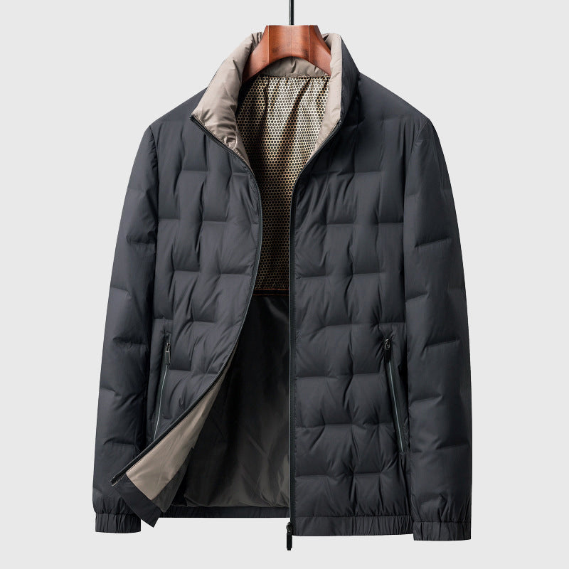 Veste Matelassée Homme à Col Haut – Manteau Zippé Chaud - Noir