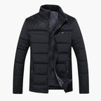 Veste Matelassée Homme en Polaire Moderne – Col Montant Élégant - Noir