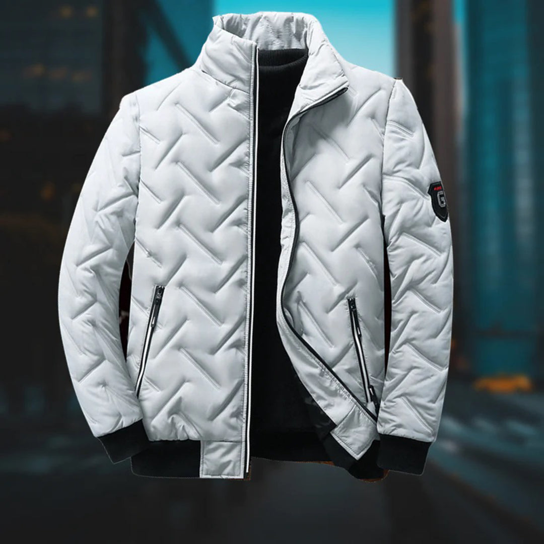 Veste Matelassée pour Homme – Manteau d’Hiver à Col Montant - Gris