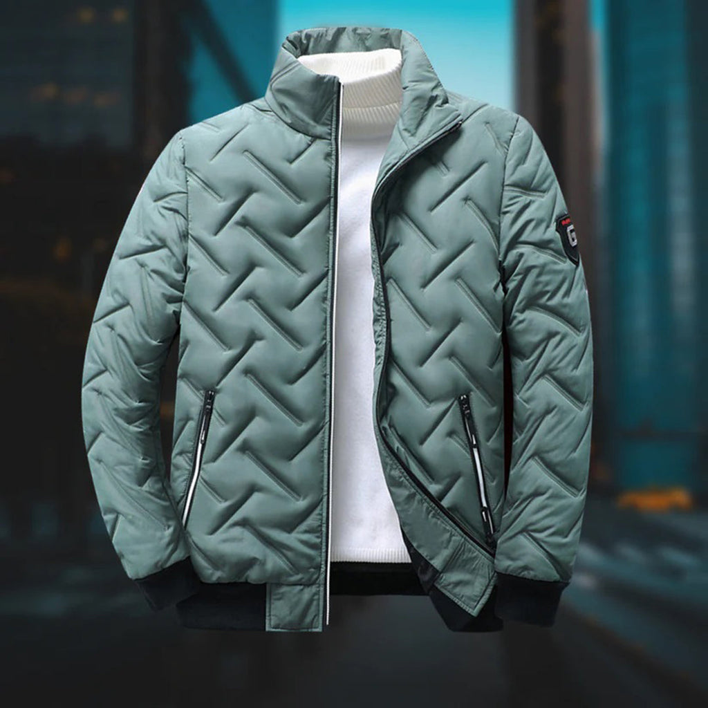 Veste Matelassée pour Homme – Manteau d’Hiver à Col Montant - Vert