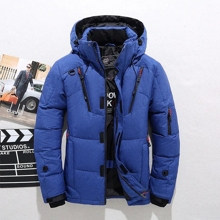 Veste Matelassée Premium pour Homme – Manteau d’Hiver à Col Montant Élégant - Bleu
