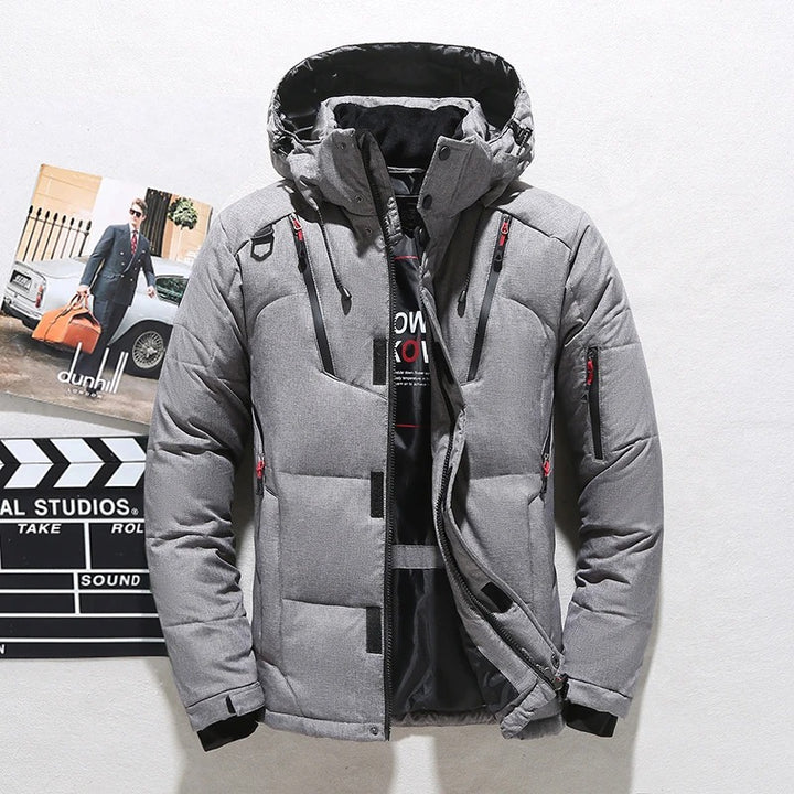 Veste Matelassée Premium pour Homme – Manteau d’Hiver à Col Montant Élégant - Gris