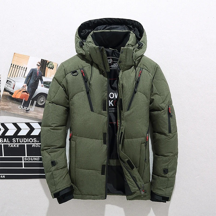 Veste Matelassée Premium pour Homme – Manteau d’Hiver à Col Montant Élégant - Vert
